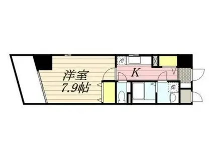 N-FLATS川崎浜町 (1K/6階)の間取り写真