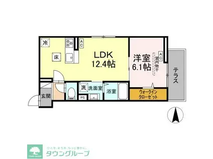 セレスティア南花畑IV(1LDK/1階)の間取り写真