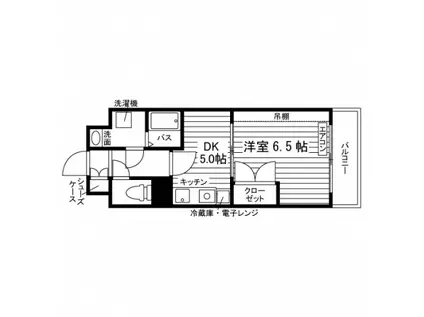 学生会館プラトン(1DK/1階)の間取り写真