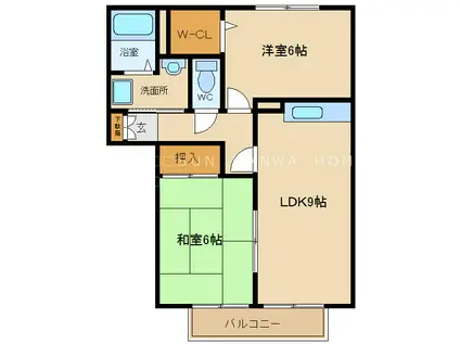 ココ・ソレジオ(2LDK/2階)の間取り写真