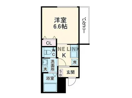 エルベコート東寺(1K/3階)の間取り写真