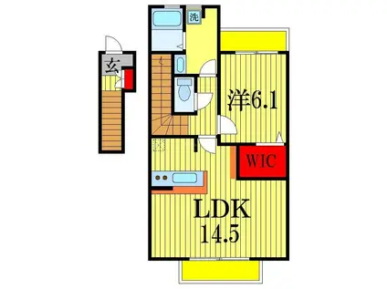 SUN STREAM(1LDK/2階)の間取り写真