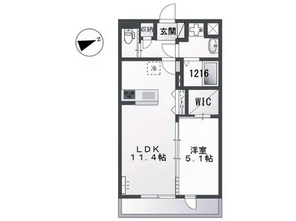 西区丸塚1丁目アパート(1LDK/2階)の間取り写真