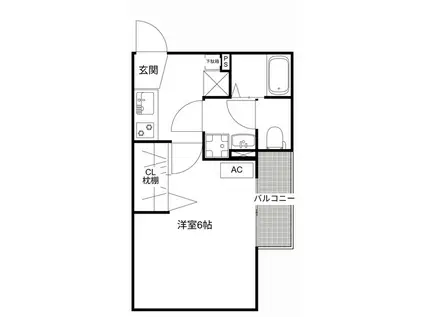 MQUARTO朝霞(1K/2階)の間取り写真