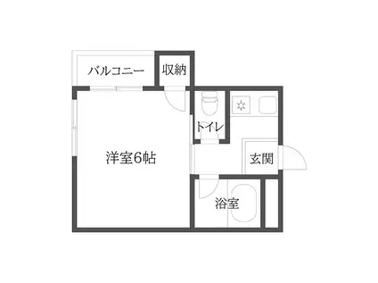 パールハイツ岸の里(ワンルーム/2階)の間取り写真