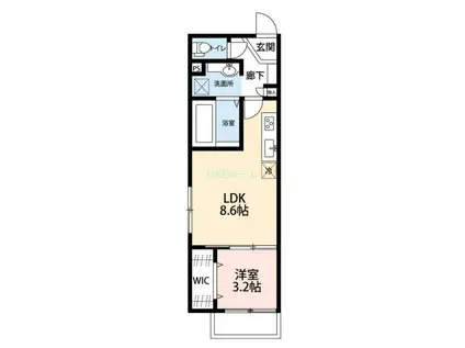 ジェンティーレ・トリヤマV(1LDK/2階)の間取り写真