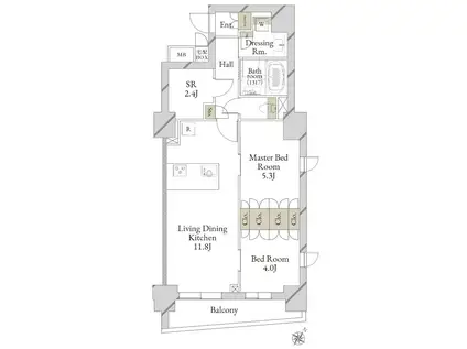 LIVECASA文京千石PREMIER(2SLDK/7階)の間取り写真