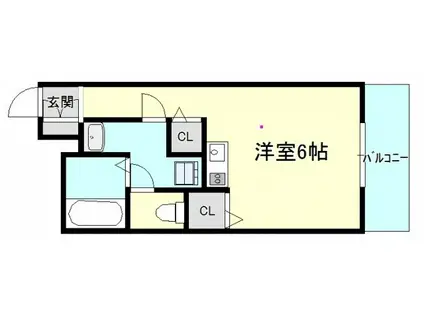 ロアールUS(ワンルーム/3階)の間取り写真