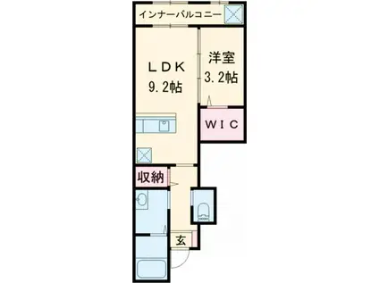 MAISON CRECIA(1LDK/1階)の間取り写真