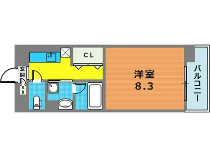 リブェール天城(1K/1階)の間取り写真