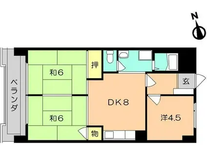 シャトレ上本町(3DK/3階)の間取り写真