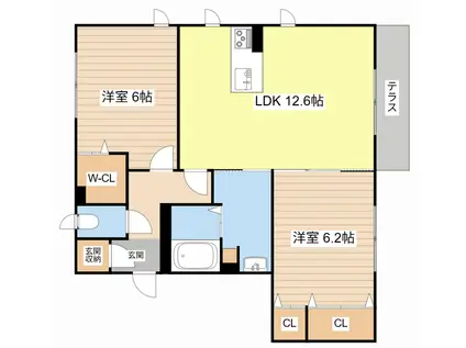 エスポワール(2LDK/1階)の間取り写真