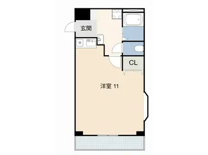 ピオンズ羽根(1K/3階)の間取り写真