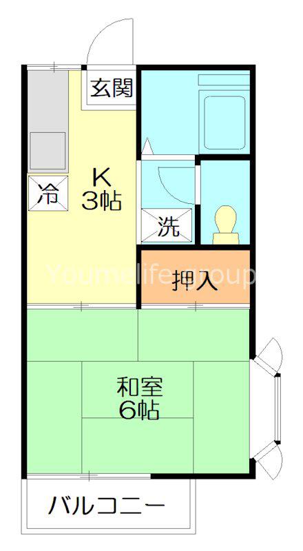 美登利ハイツ(1K/1階)の間取り写真