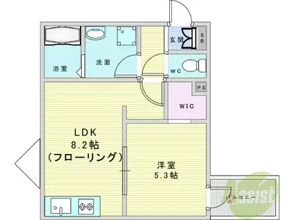 RITZ COURT 池田(1LDK/2階)の間取り写真
