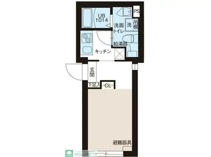 レピュア北千住レジデンス(1K/2階)の間取り写真