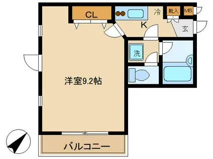 津田山フェアサイト(1K/4階)の間取り写真