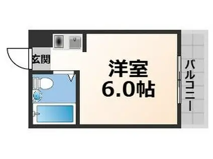 YOUハイム北深江(ワンルーム/3階)の間取り写真