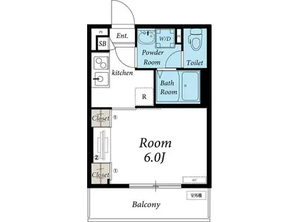 リブリ・プリマコート(1K/2階)の間取り写真