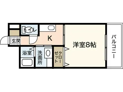 サニーヒルズK(1K/2階)の間取り写真