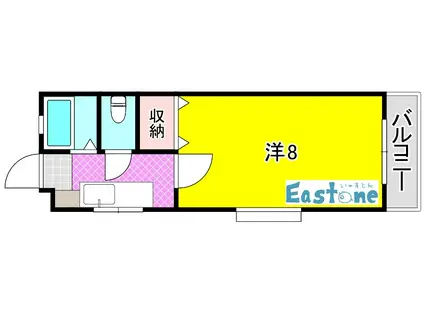 メルヘンハイツ下荒田(1K/3階)の間取り写真