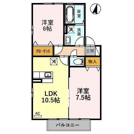 Y-CONFIDENCE A(2LDK/2階)の間取り写真