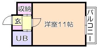 グレース御井(ワンルーム/1階)の間取り写真