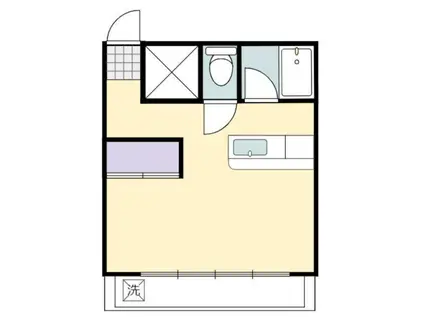 フラットM(ワンルーム/2階)の間取り写真