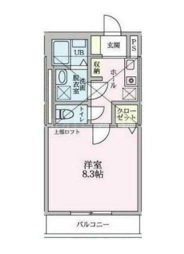 グリーンヒル光ヶ丘(1K/2階)の間取り写真