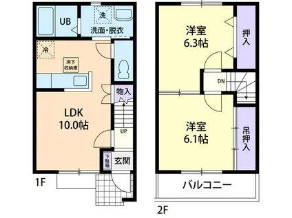 PETIT PANIER B(2LDK/1階)の間取り写真