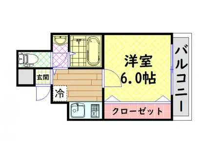 クレセール阿波座(1K/10階)の間取り写真