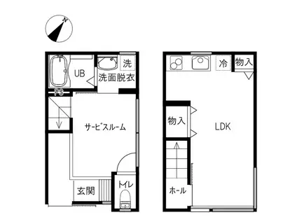 PLUSA(ワンルーム/1階)の間取り写真