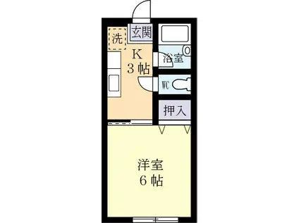 MKハイツ(1K/1階)の間取り写真