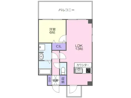 ルナピエーナ(1LDK/6階)の間取り写真