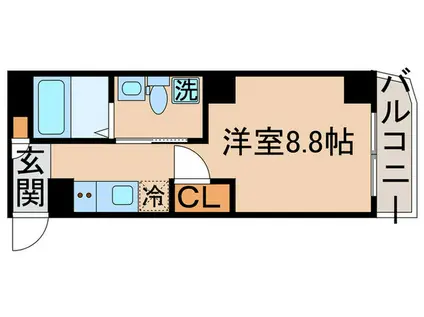 CASA DINO(ワンルーム/3階)の間取り写真