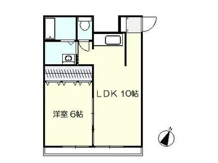 ハイツウエスト(1LDK/1階)の間取り写真
