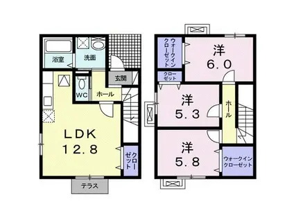 フェリーチェ・T(3LDK/1階)の間取り写真