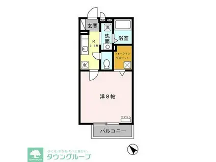 グリーンベール(1K/1階)の間取り写真