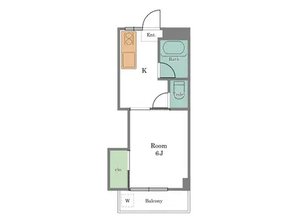 パレーシャル(1K/2階)の間取り写真