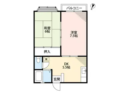 アークハイツII(2DK/2階)の間取り写真