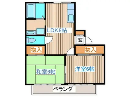 TレジデンスI(2LDK/1階)の間取り写真