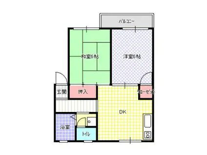 グランディール中野3番館(2DK/1階)の間取り写真