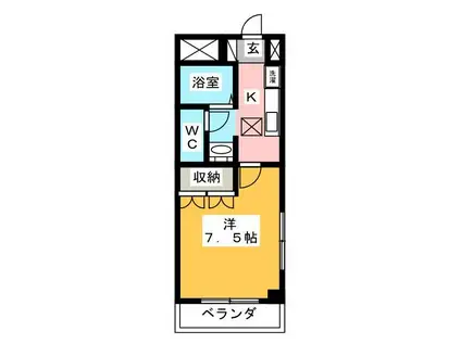 サンモールST(1K/1階)の間取り写真