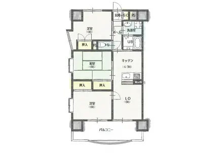 パークヒルズ(3LDK/2階)の間取り写真