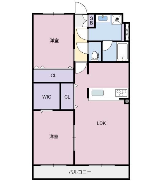 ガーデンヒルズ城南VIII(2LDK/2階)の間取り写真