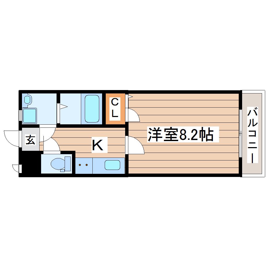 ボヌールIII(1K/1階)の間取り写真