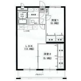 シーダーナイン(2LDK/4階)の間取り写真