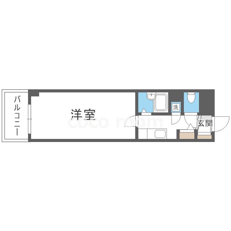 フィレンツェ(1K/2階)の間取り写真