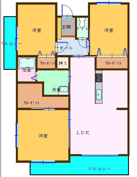 MATTONI(3LDK/3階)の間取り写真