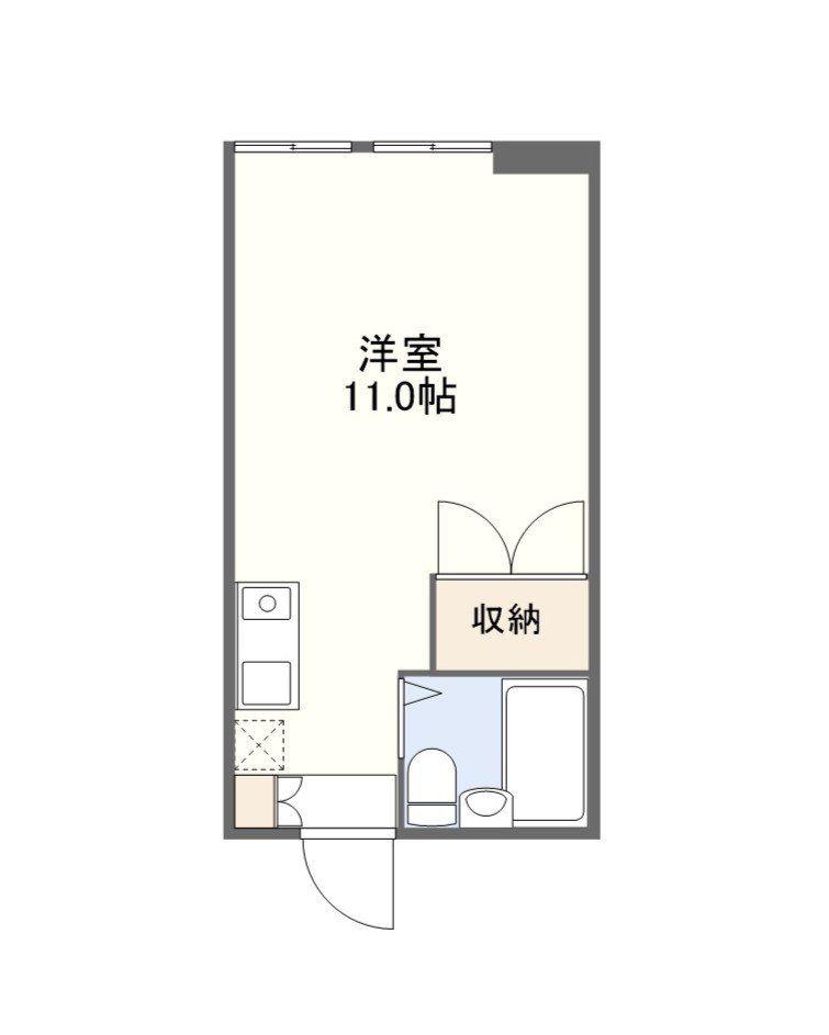 木宮コーポ(ワンルーム/5階)の間取り写真